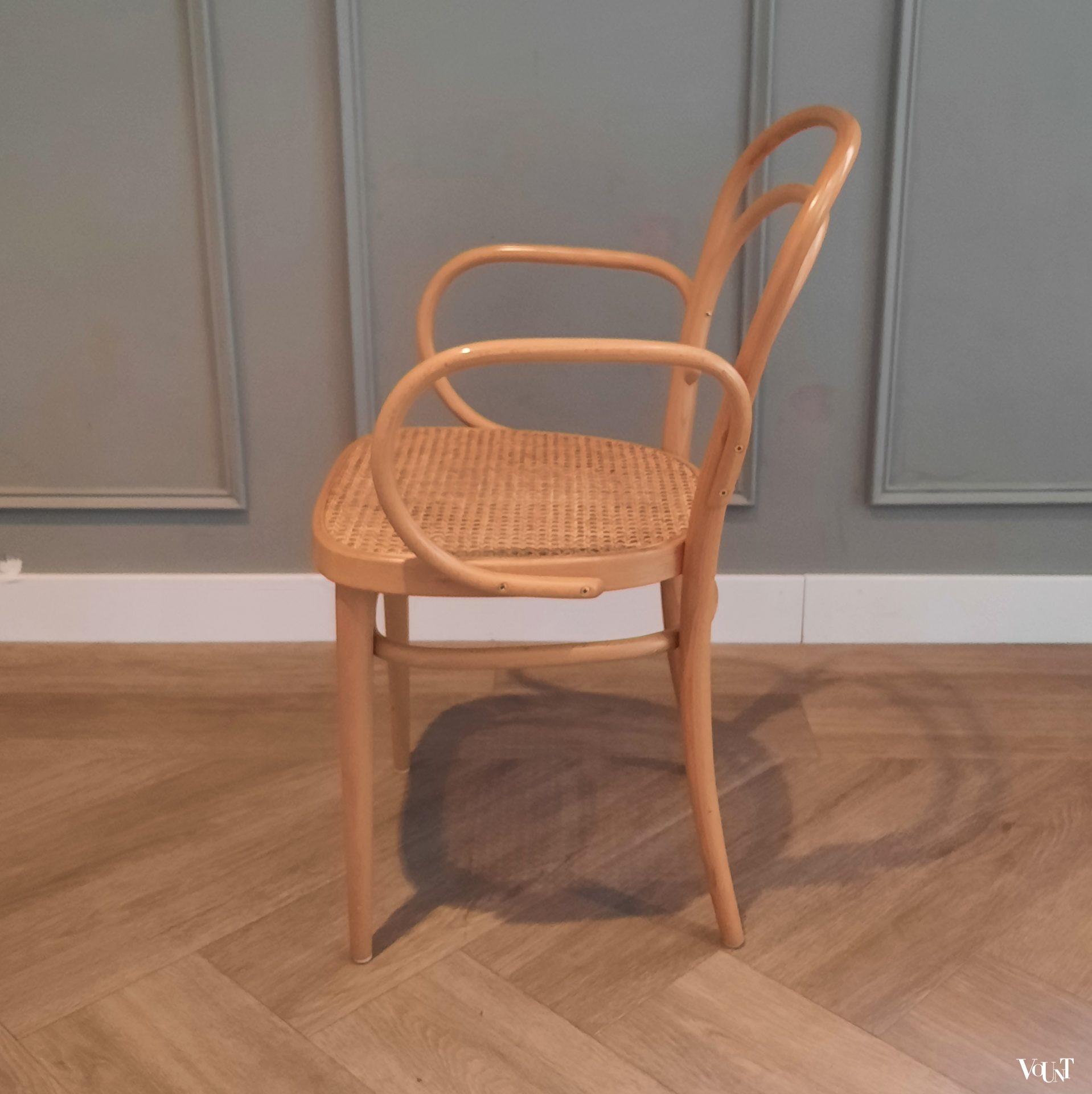 Set van 4 originele blonde Thonet-stoelen nr. 214 RF, 1998