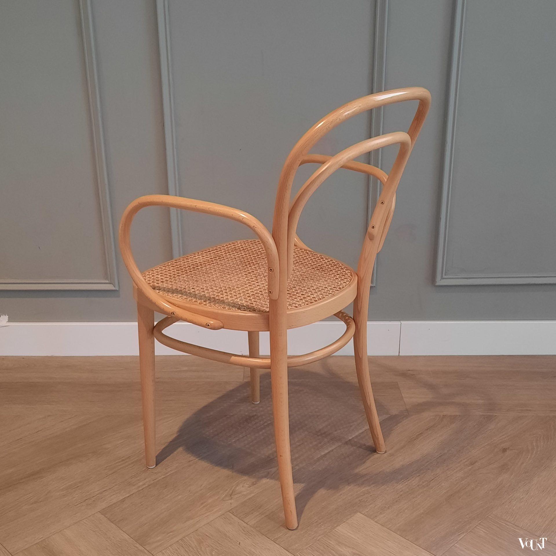 Set van 4 originele blonde Thonet-stoelen nr. 214 RF, 1998