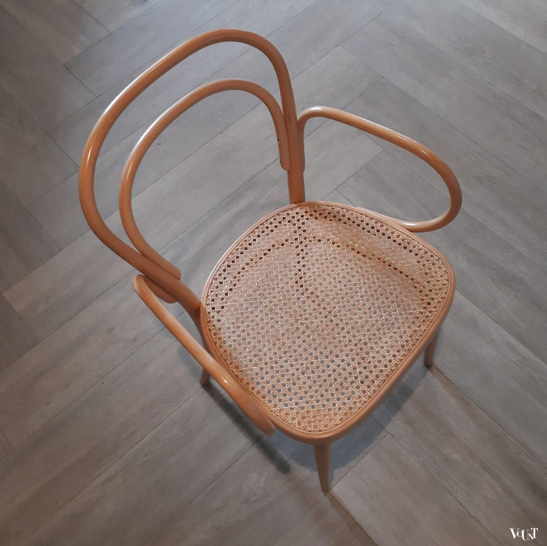 Set van 4 originele blonde Thonet-stoelen nr. 214 RF, 1998