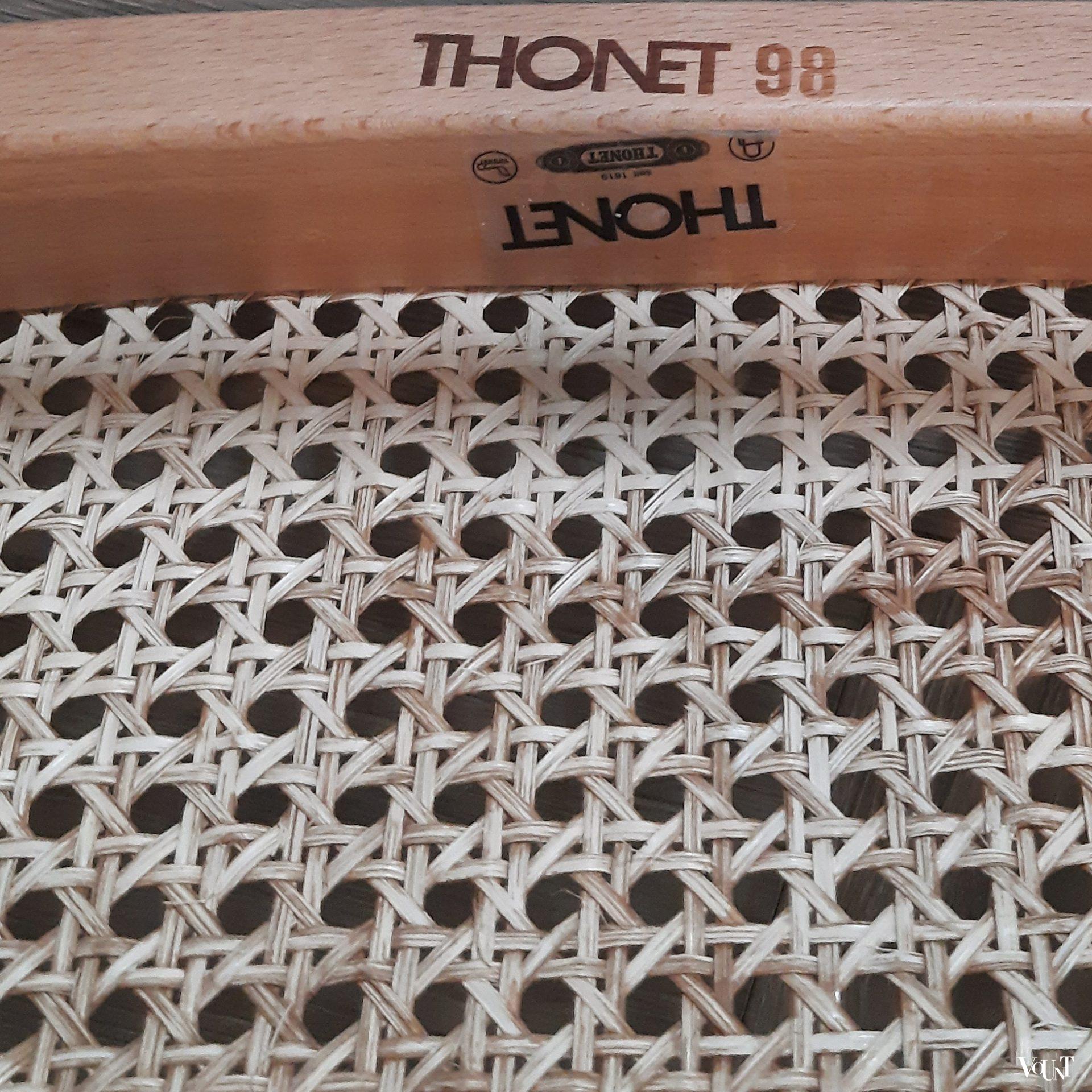 Set van 4 originele blonde Thonet-stoelen nr. 214 RF, 1998