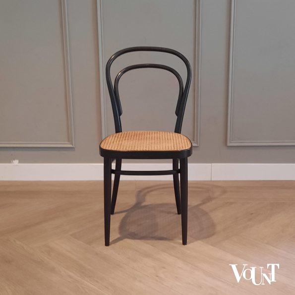 Set van 4 originele zwarte Thonet-stoelen nr. 214 R,  1983
