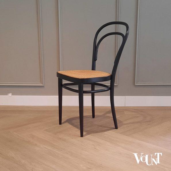 Set van 4 originele zwarte Thonet-stoelen nr. 214 R,  1983