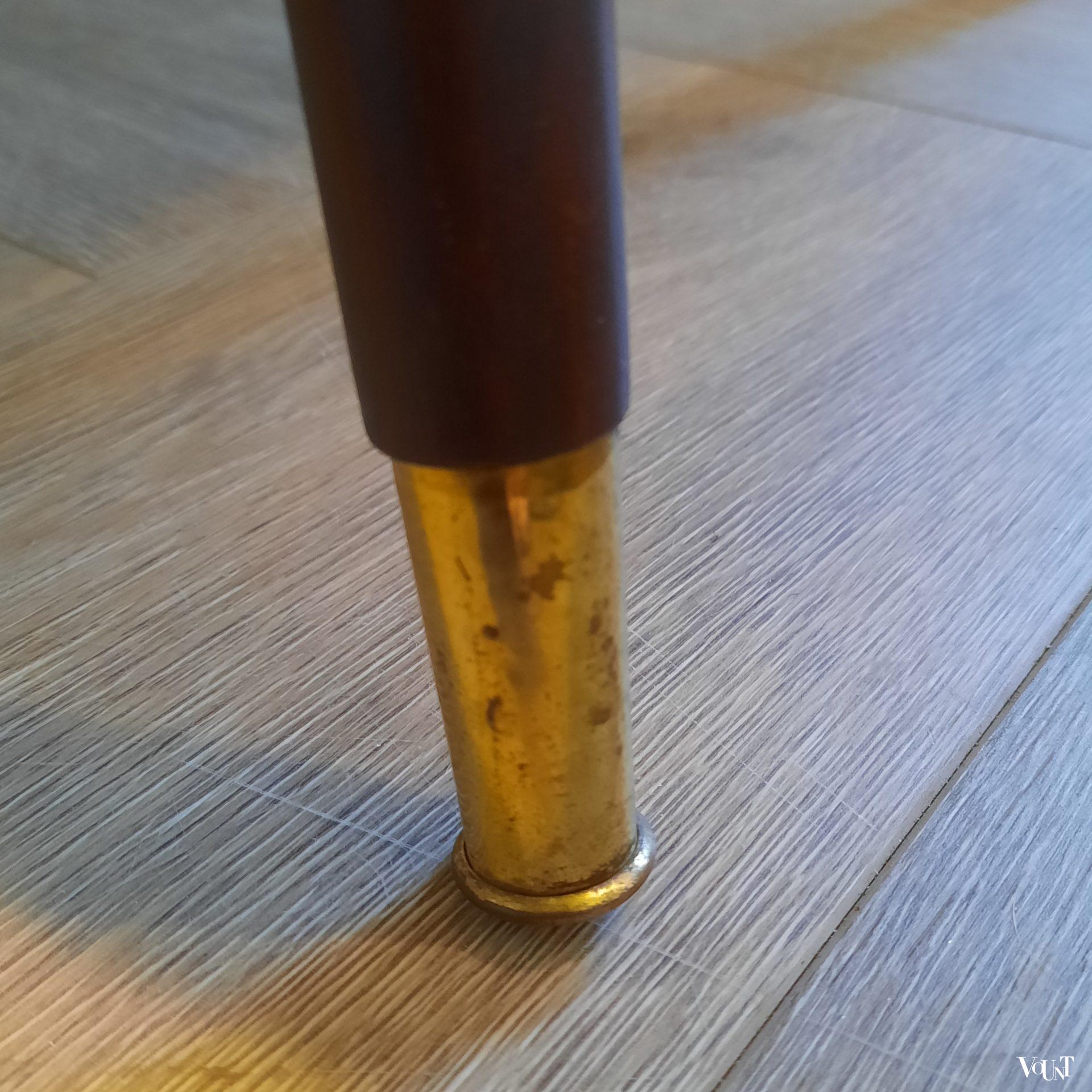 Jaren '50 tafel met zwart leren blad