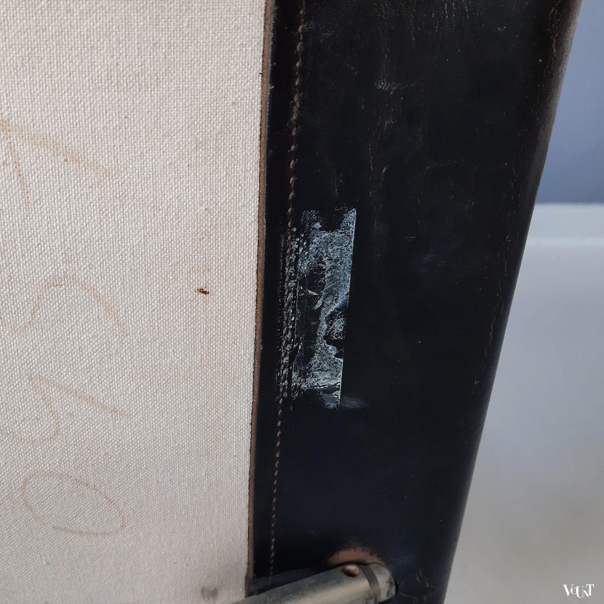 S34 buisframestoel met zwarte leren bekleding, Mart Stam voor Thonet, jaren '80