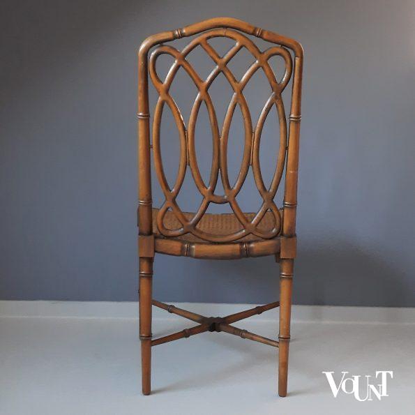 Bruine faux bamboo stoel, jaren '70 (nr. 3)