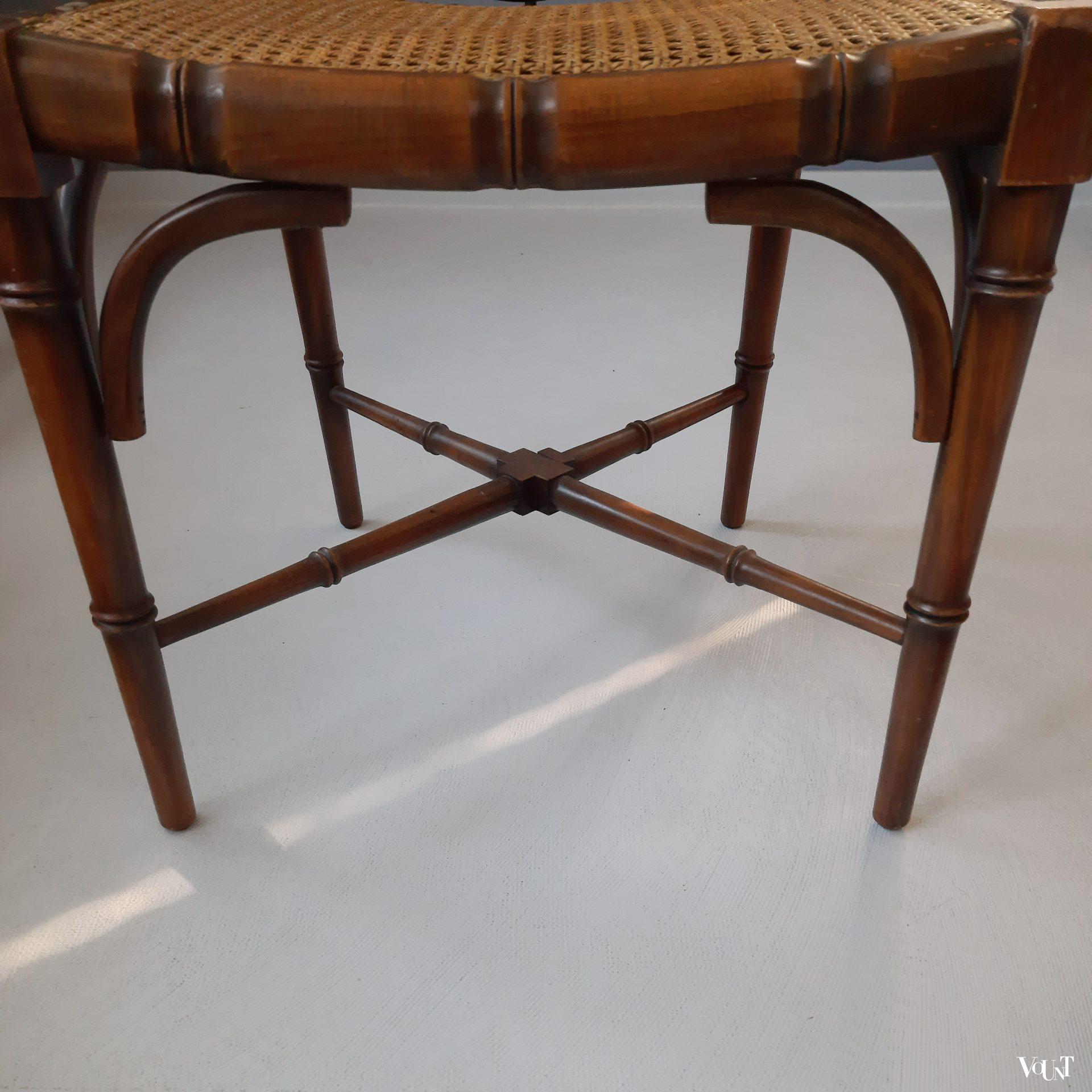 Bruine faux bamboo stoel, jaren '70 (nr. 3)