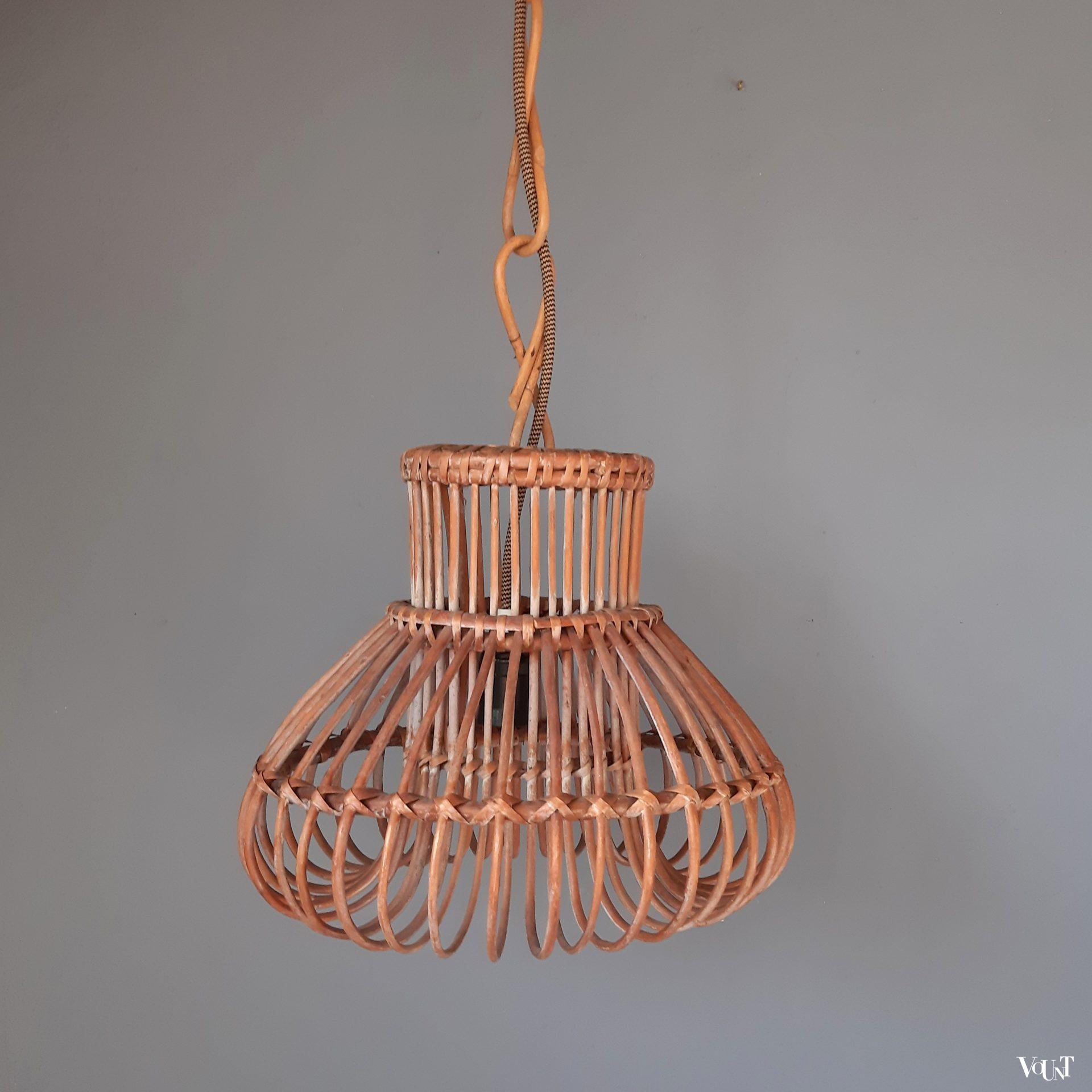 Franse rotan hanglamp, jaren '60
