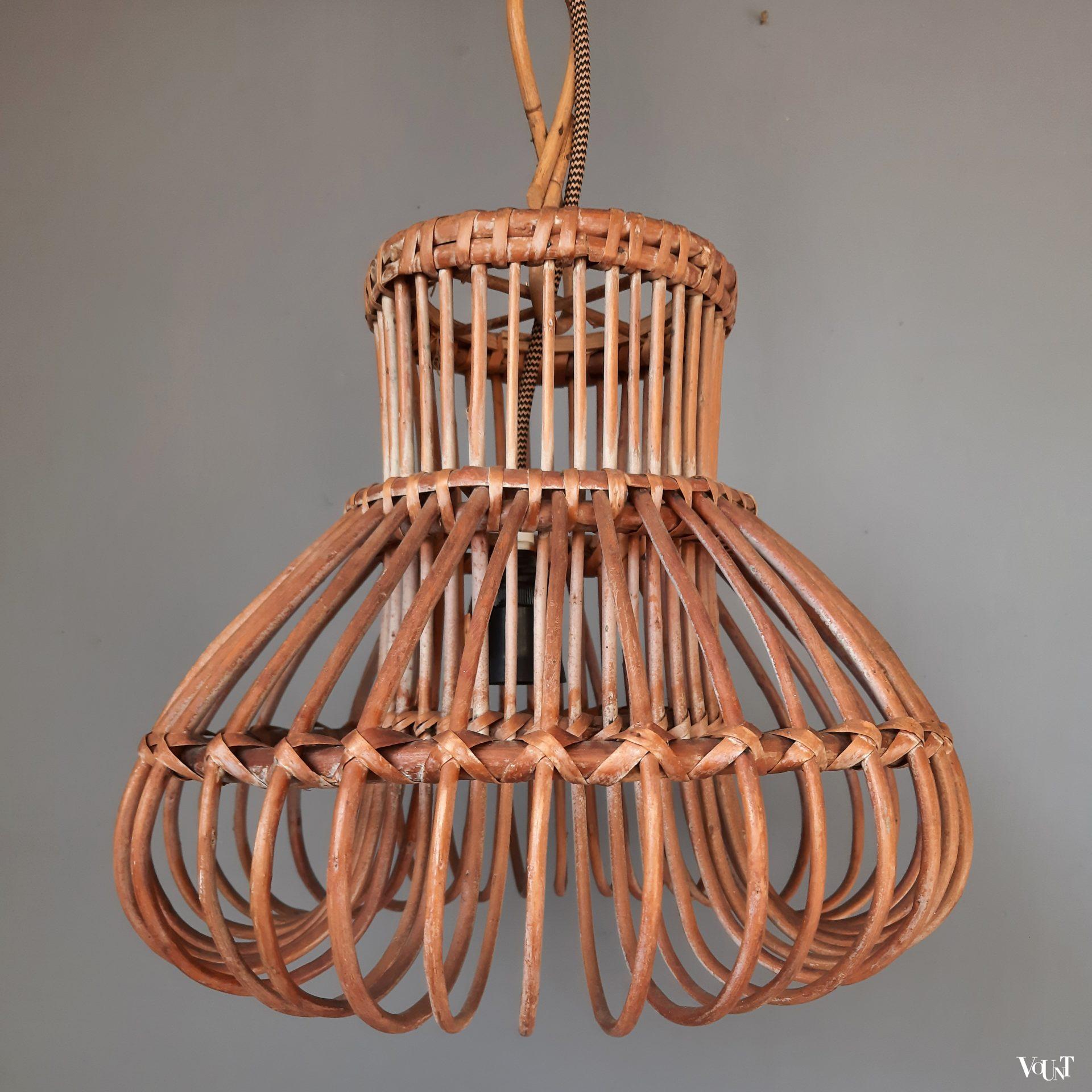 Franse rotan hanglamp, jaren '60