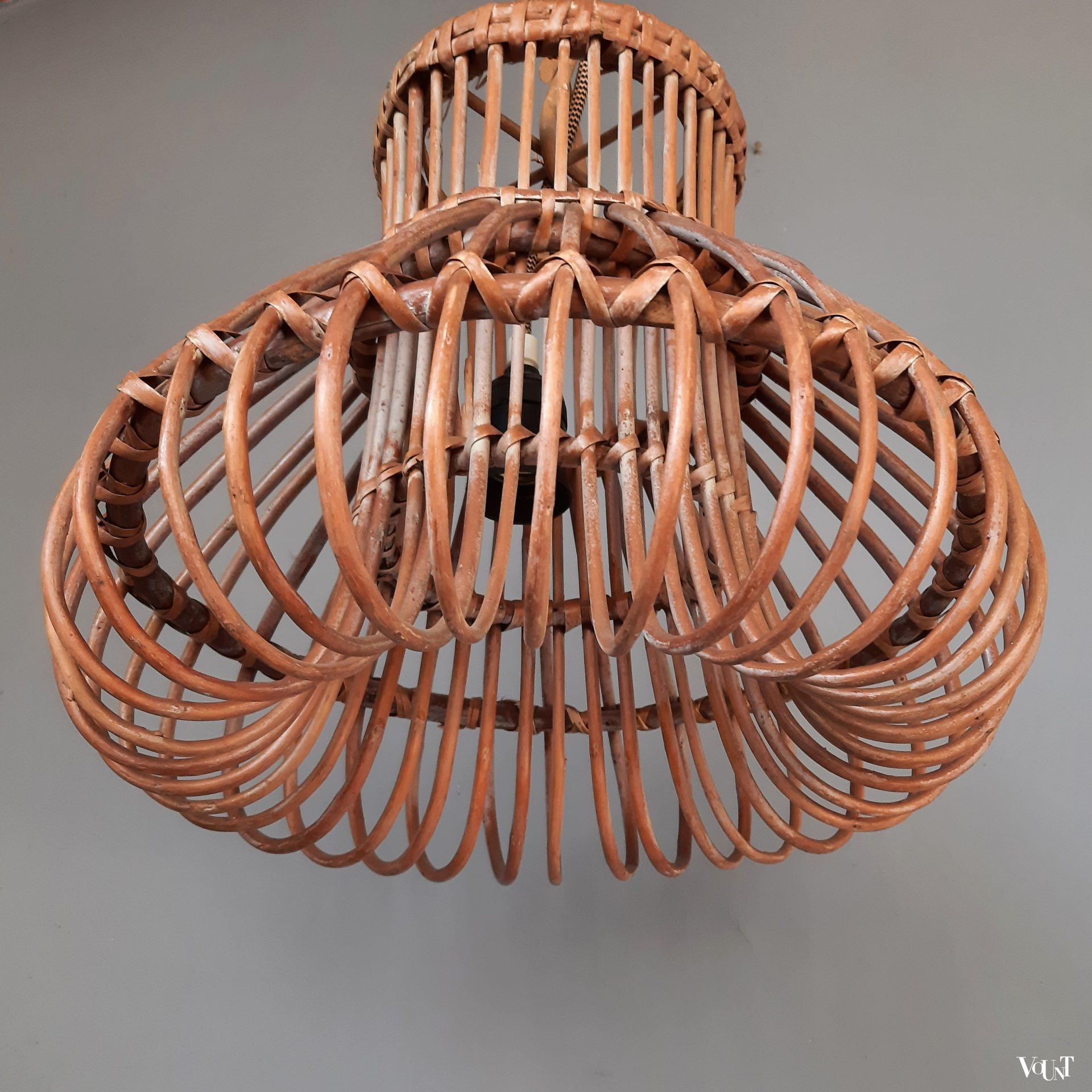Franse rotan hanglamp, jaren '60