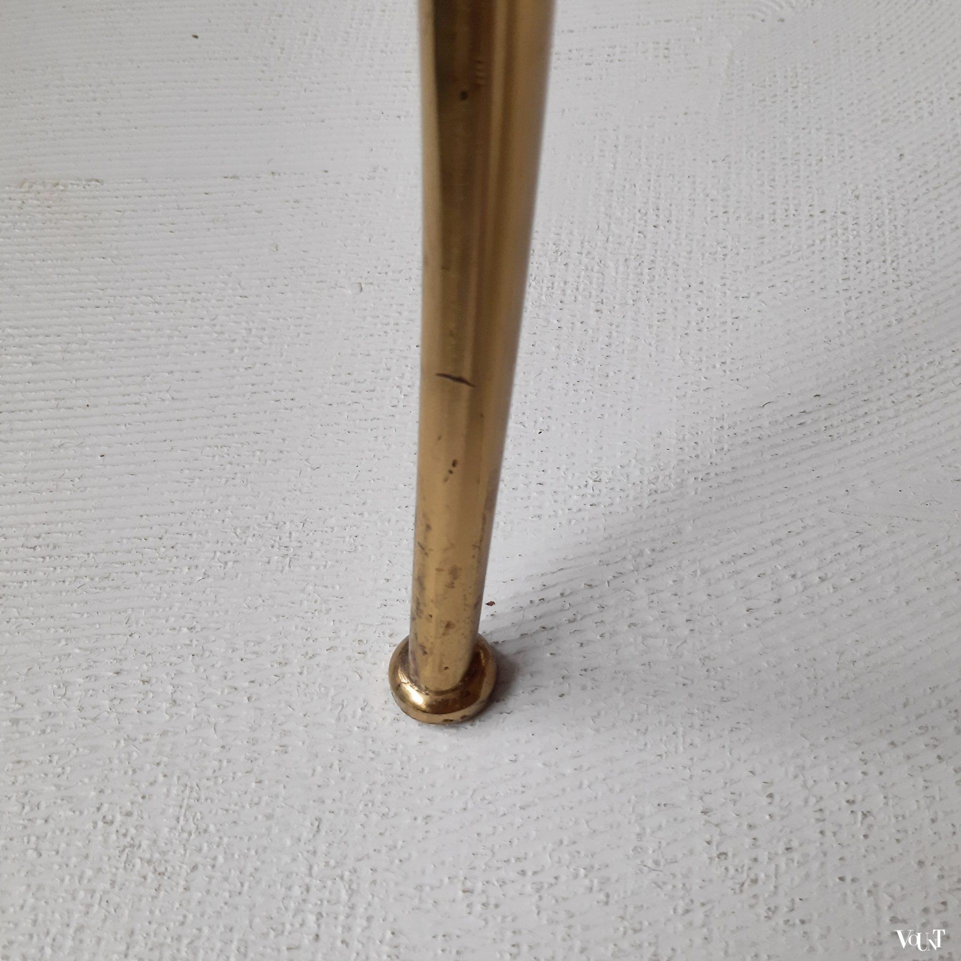 Messing Chiavari-stoeltje met rood fluwelen bekleding, Italië, jaren ‘60 (nr. 3)