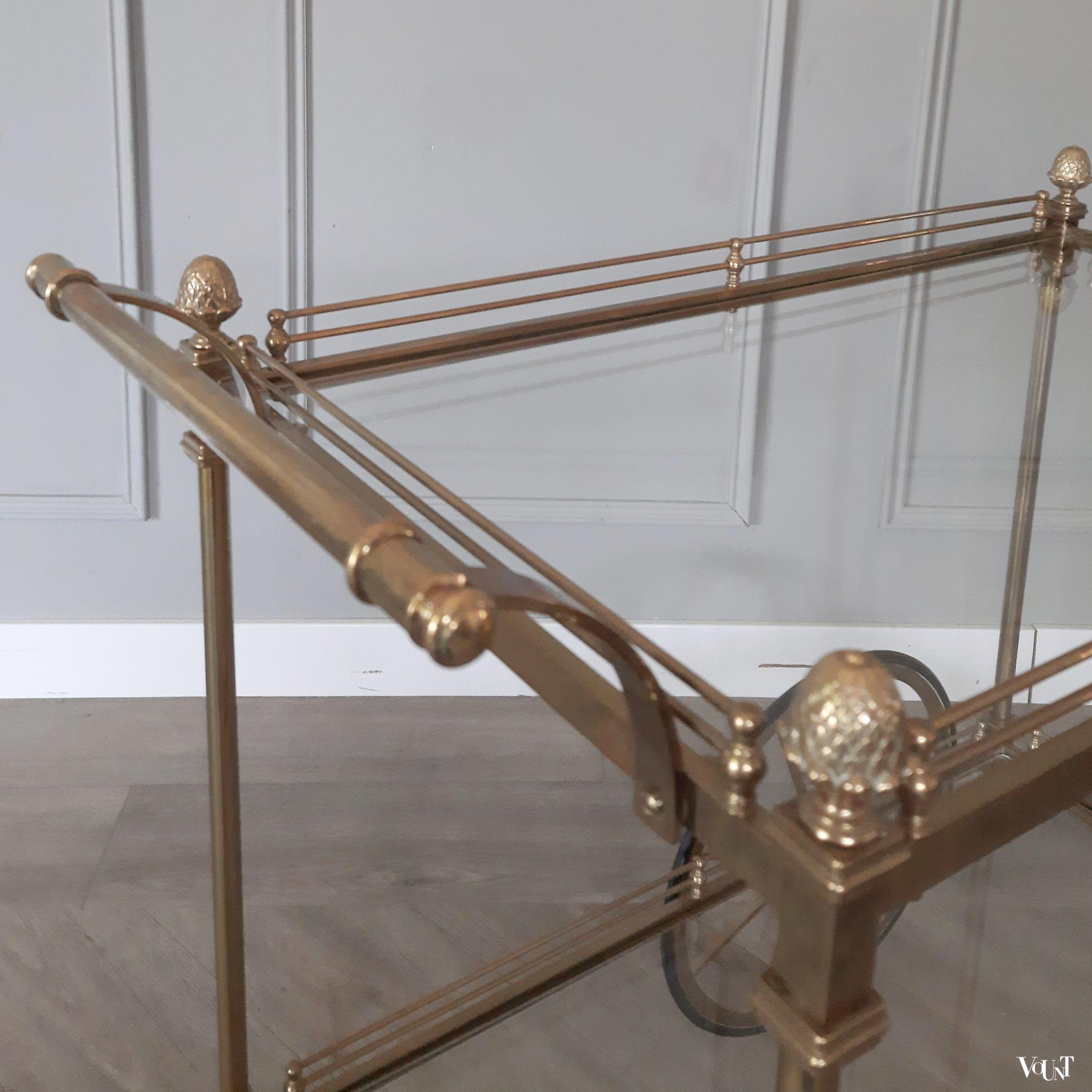 XL messing trolley / bar cart, jaren '70