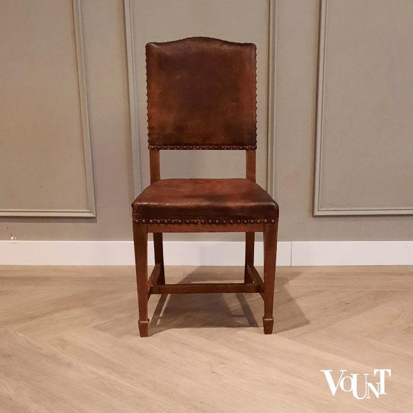 Art deco stoel met leren bekleding, Gillows, jaren '20/'30