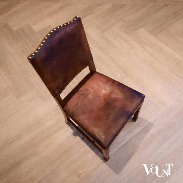 Art deco stoel met leren bekleding, Gillows, jaren '20/'30