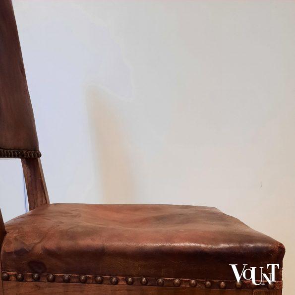 Art deco stoel met leren bekleding, Gillows, jaren '20/'30