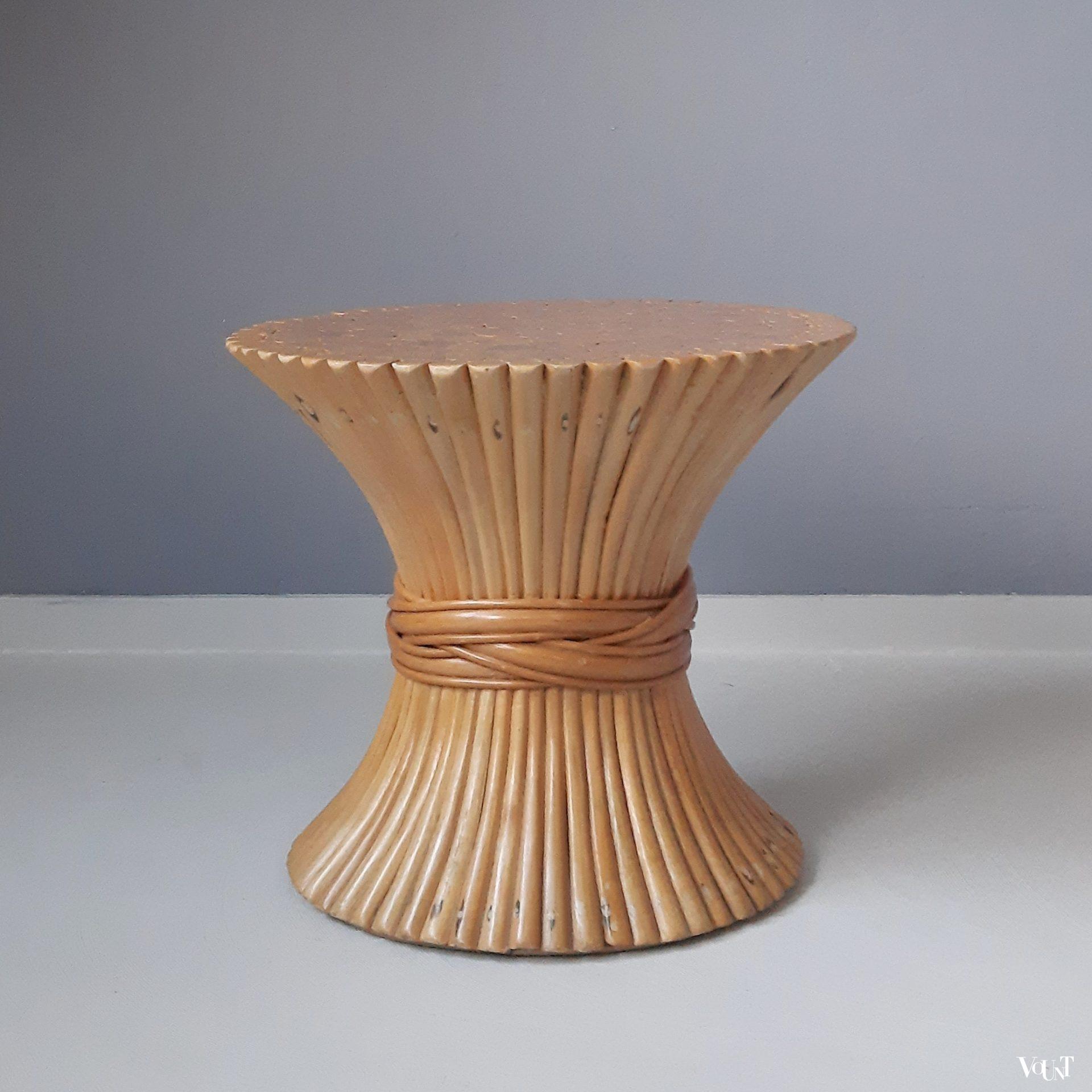 McGuire "Wheat Sheaf" bijzettafel, jaren '70