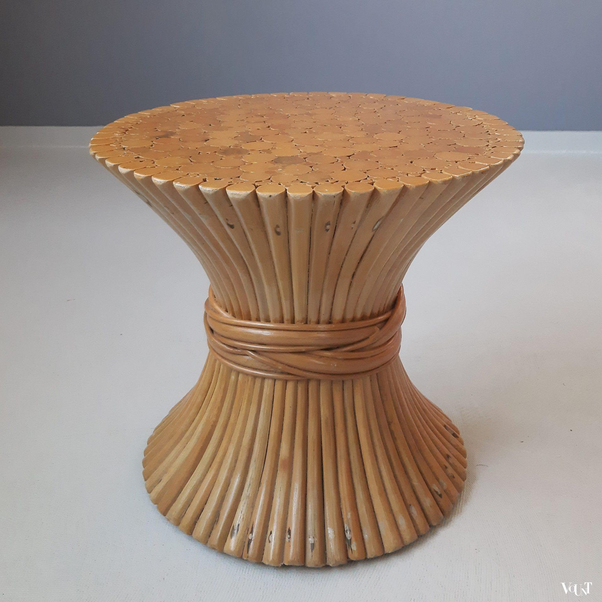 McGuire "Wheat Sheaf" bijzettafel, jaren '70
