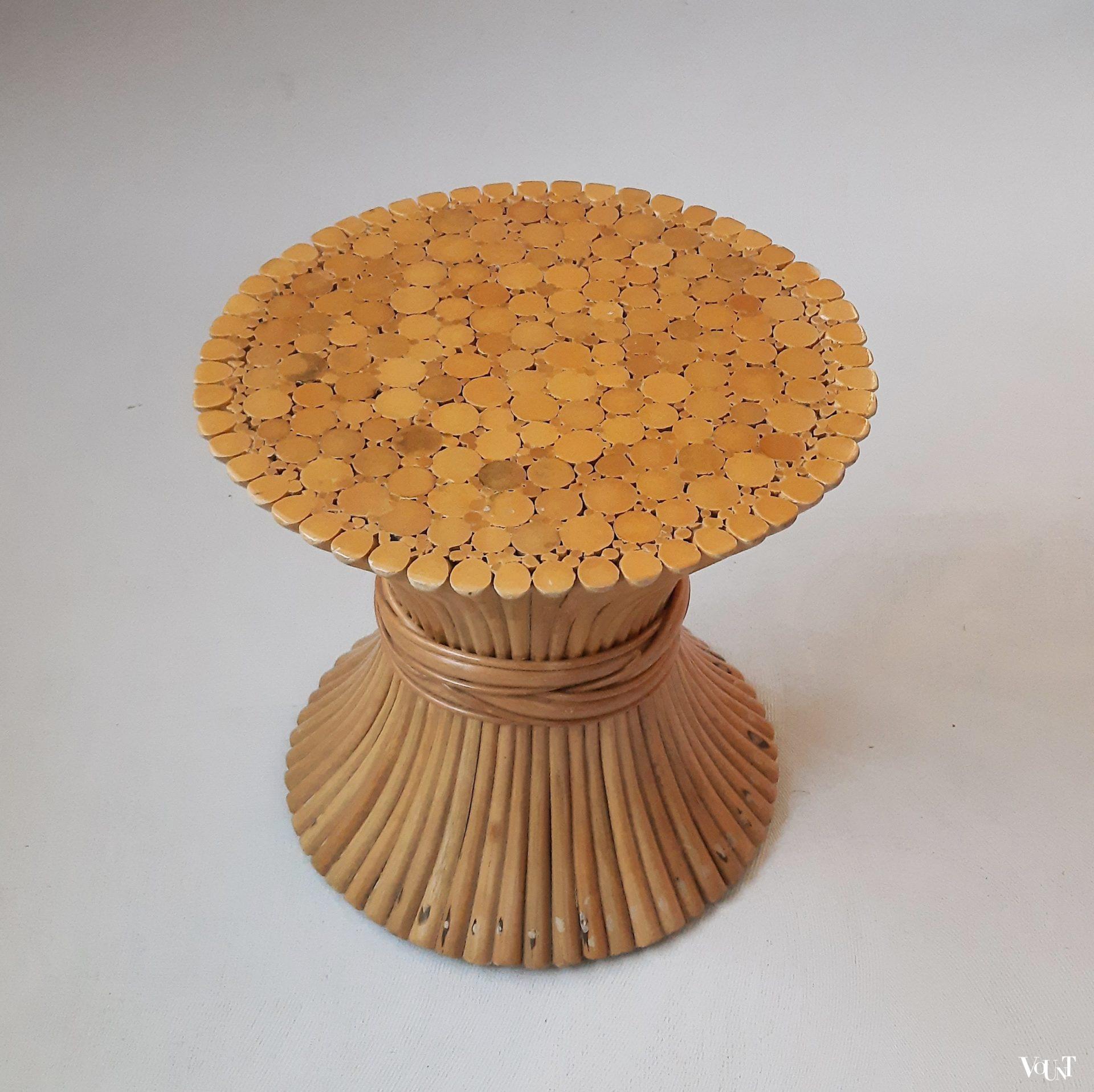 McGuire "Wheat Sheaf" bijzettafel, jaren '70