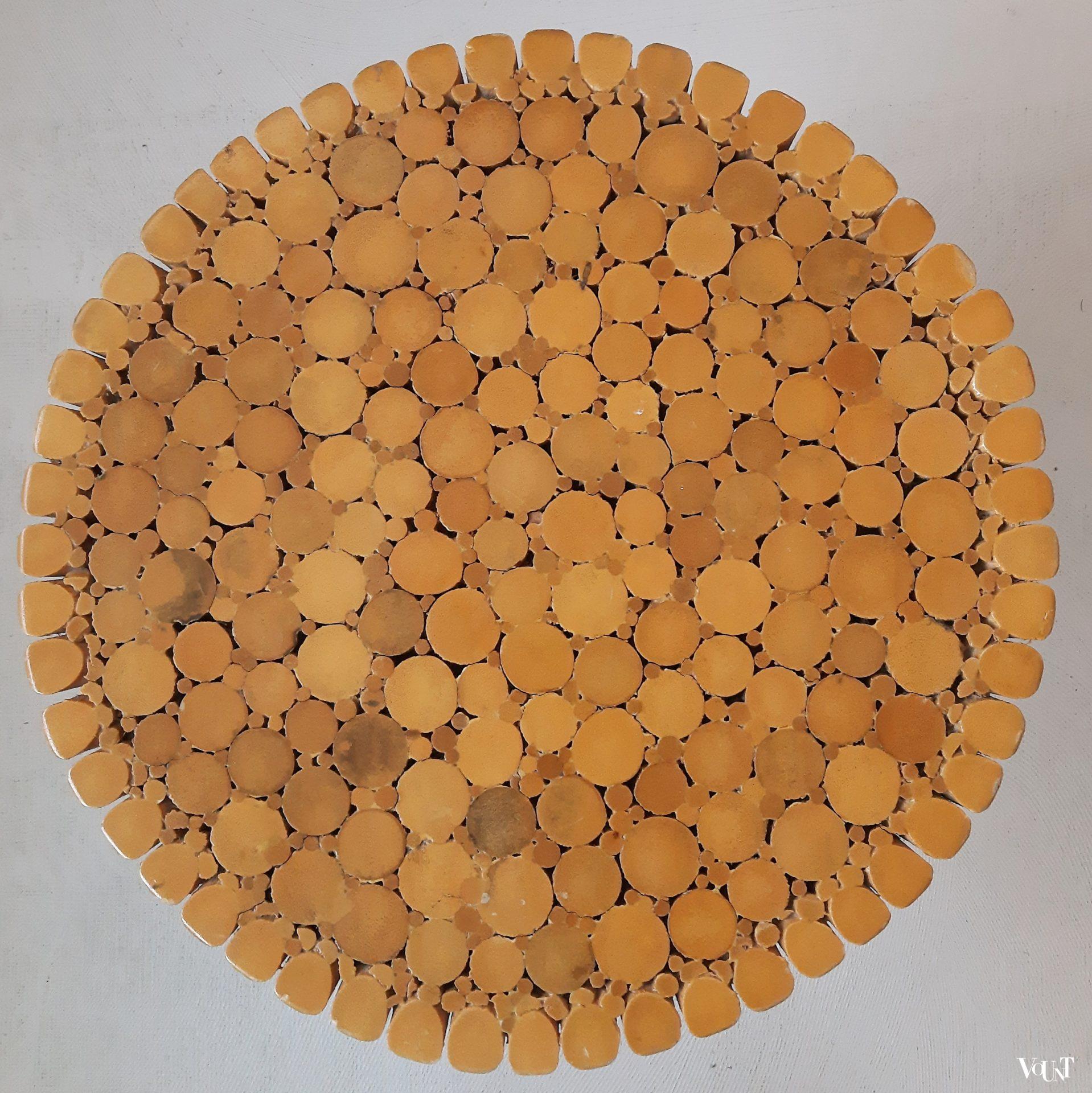 McGuire "Wheat Sheaf" bijzettafel, jaren '70