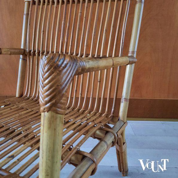 Vintage Franse rotan stoel
