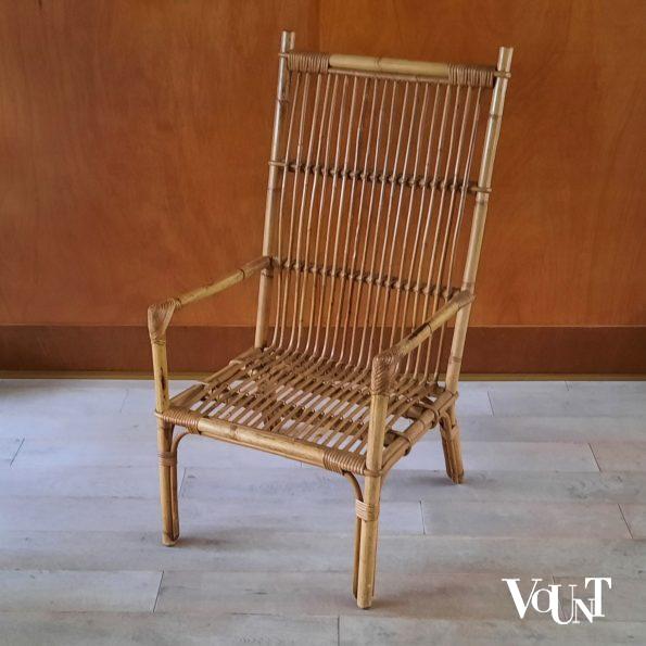 Vintage Franse rotan stoel