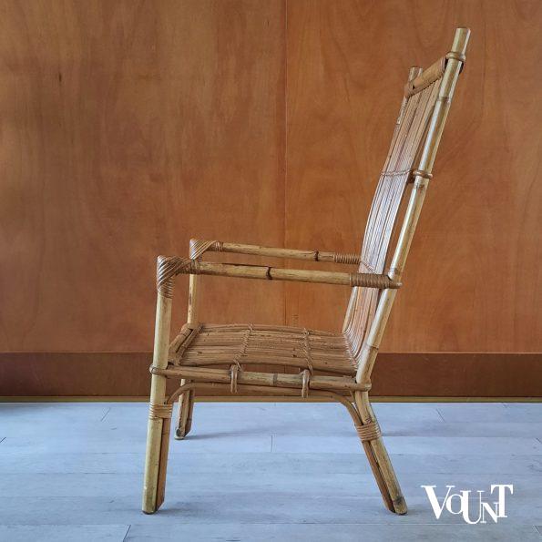 Vintage Franse rotan stoel