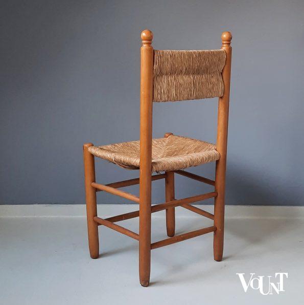 Vintage stoeltje met biezen zitting en rugleuning, jaren '60