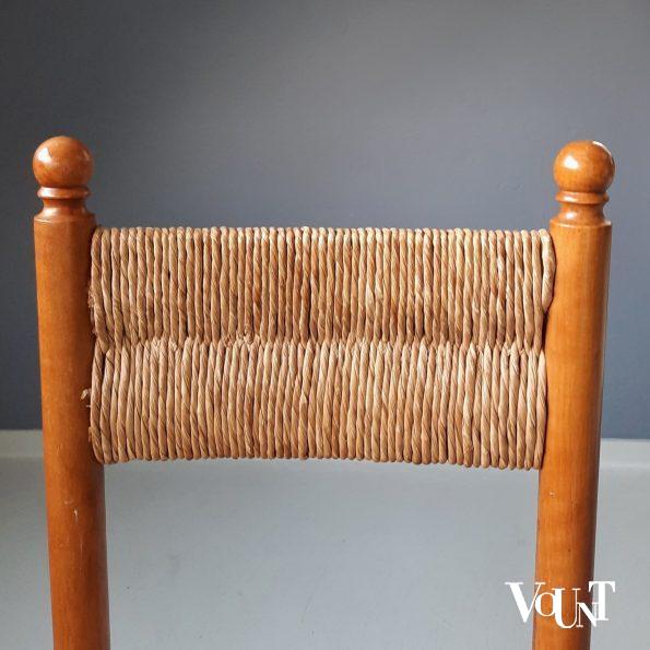 Vintage stoeltje met biezen zitting en rugleuning, jaren '60