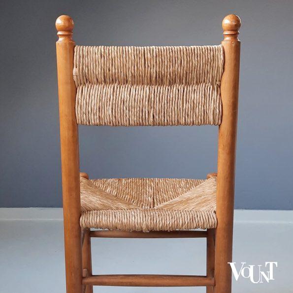 Vintage stoeltje met biezen zitting en rugleuning, jaren '60