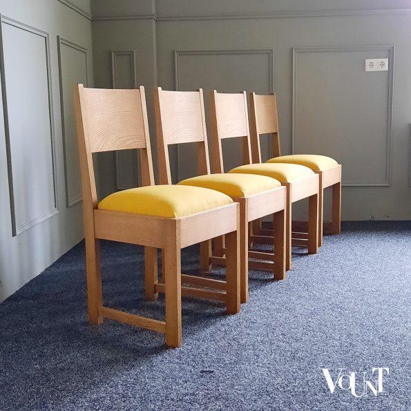 Set van 4 art deco eettafelstoelen, jaren '20/'30
