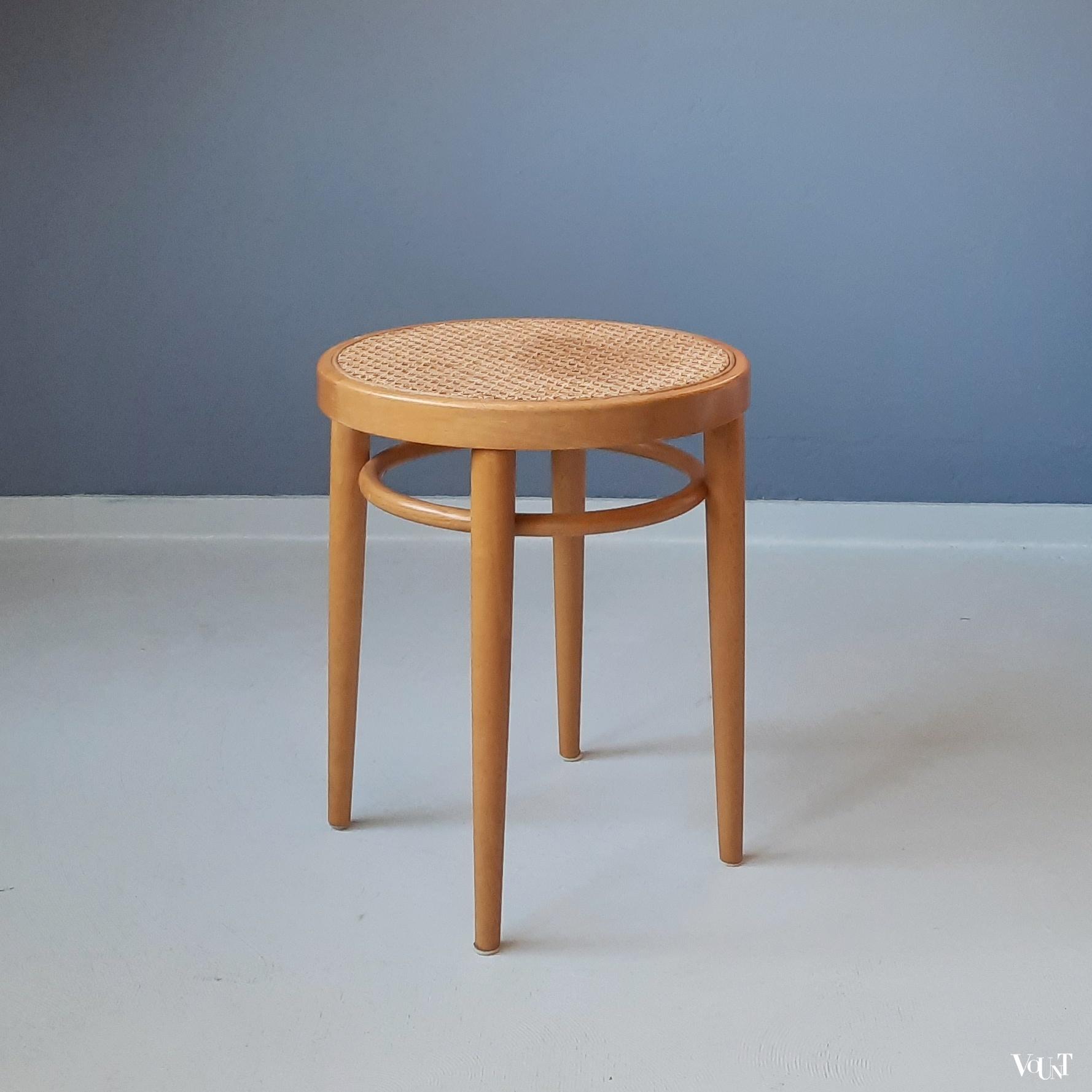 Originele blonde Thonet-kruk 214 RH, jaren '80