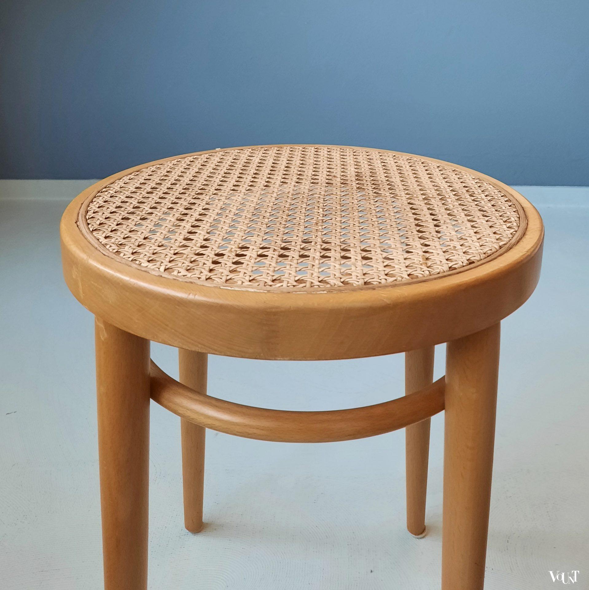 Originele blonde Thonet-kruk 214 RH, jaren '80