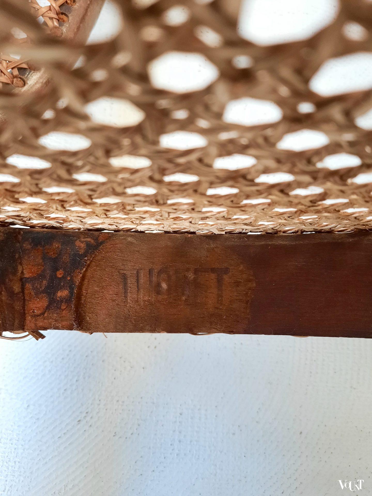 Thonet stoeltje met rotan zitting en rugleuning, rond 1900