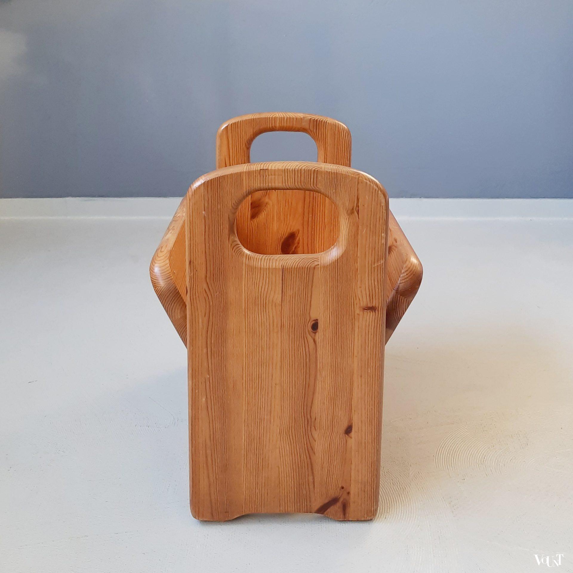 Massief grenen lectuurbak, jaren '60/'70