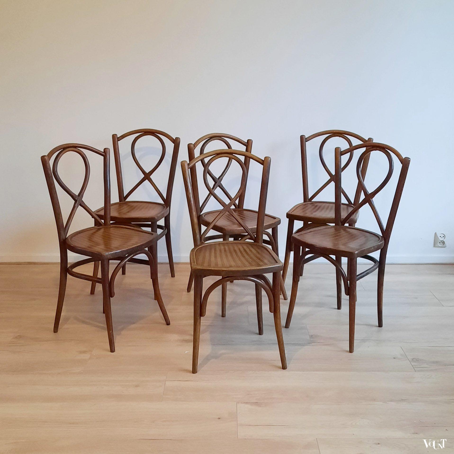 Set van 6 GYF stoelen, Frankrijk, ca. 1930