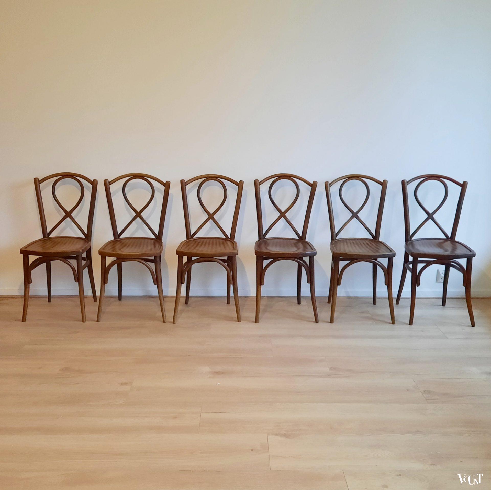 Set van 6 GYF stoelen, Frankrijk, ca. 1930