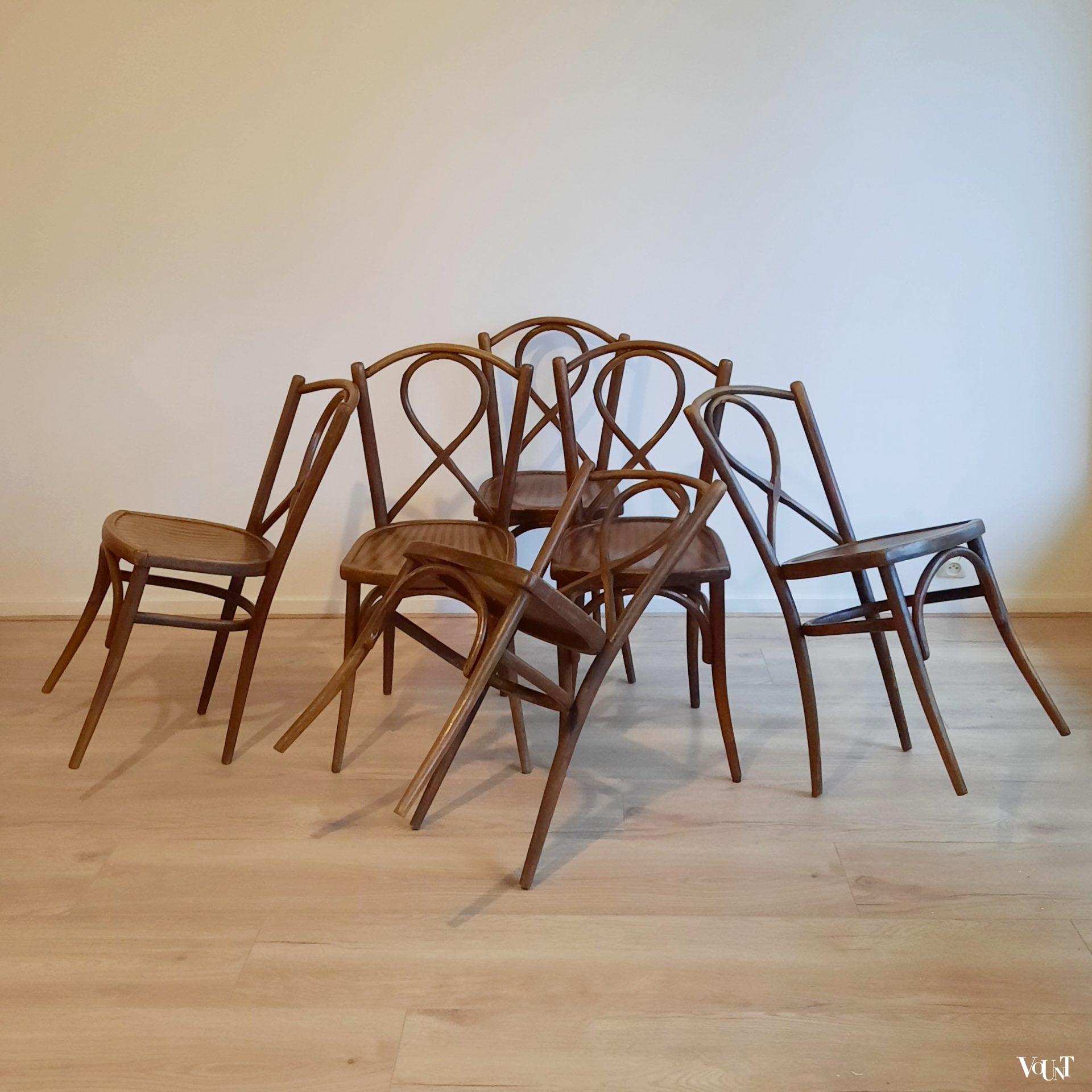 Set van 6 GYF stoelen, Frankrijk, ca. 1930