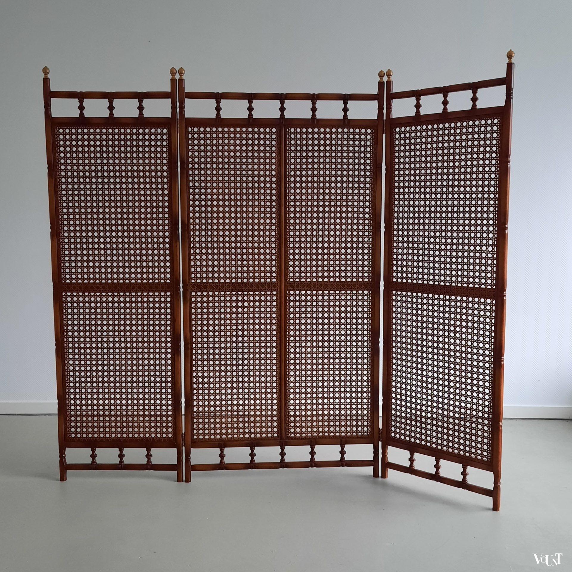 Faux bamboo houten kamerscherm, jaren '70/'80