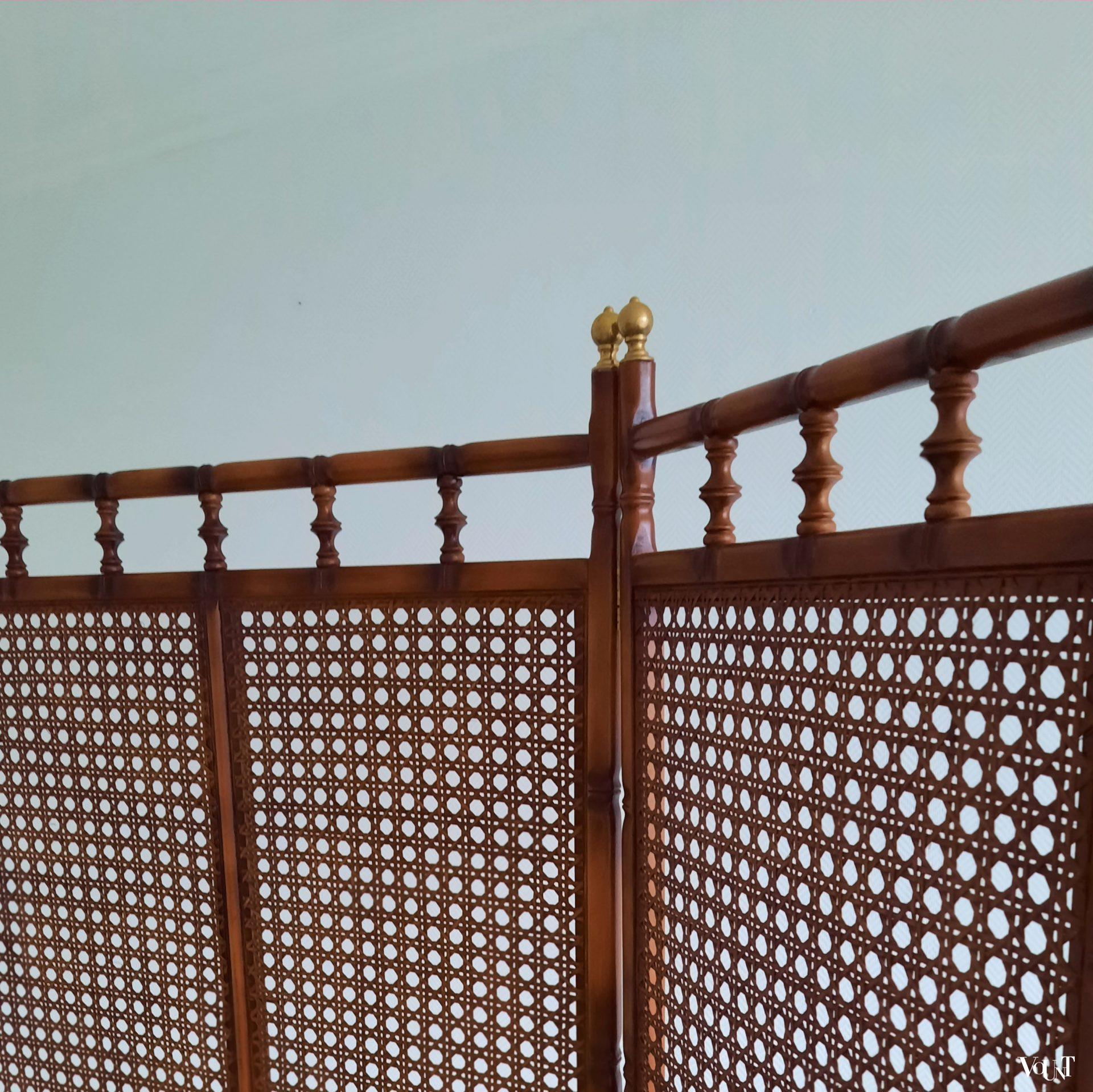 Faux bamboo houten kamerscherm, jaren '70/'80