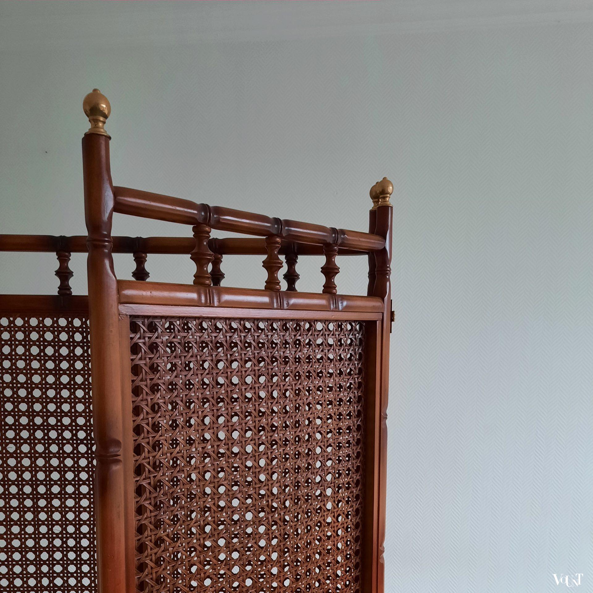 Faux bamboo houten kamerscherm, jaren '70/'80