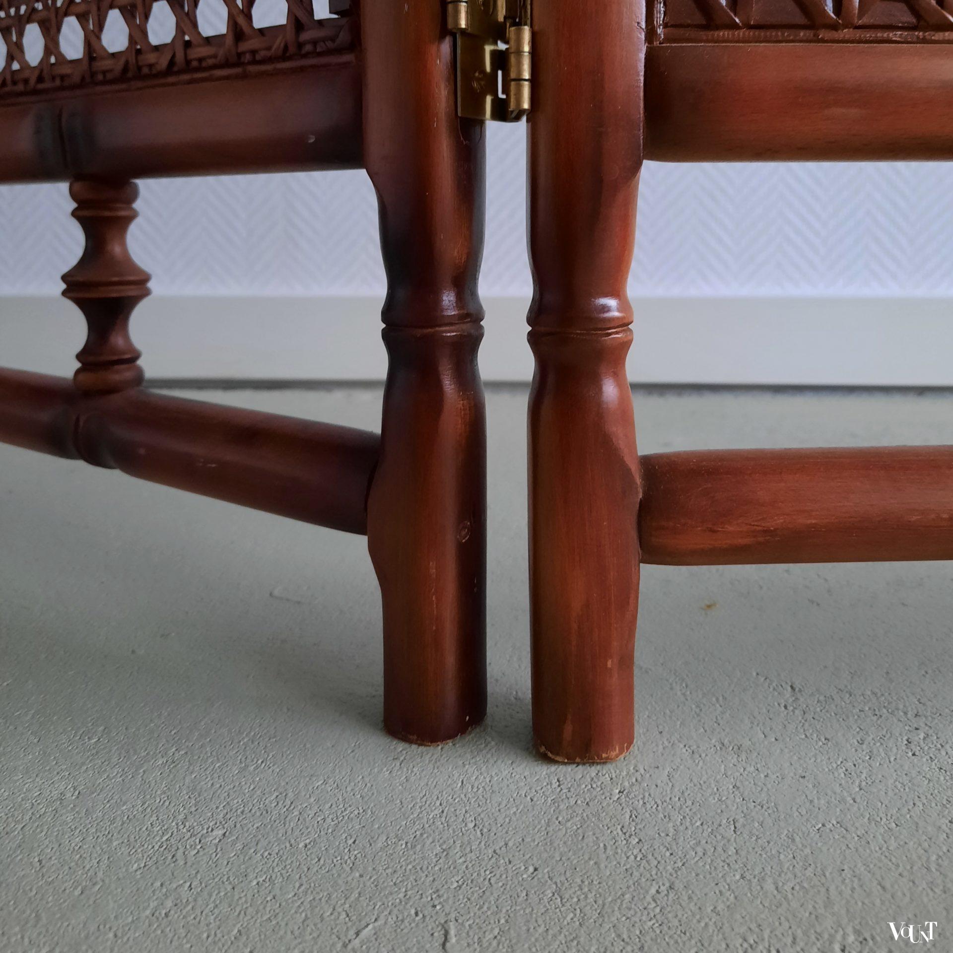 Faux bamboo houten kamerscherm, jaren '70/'80