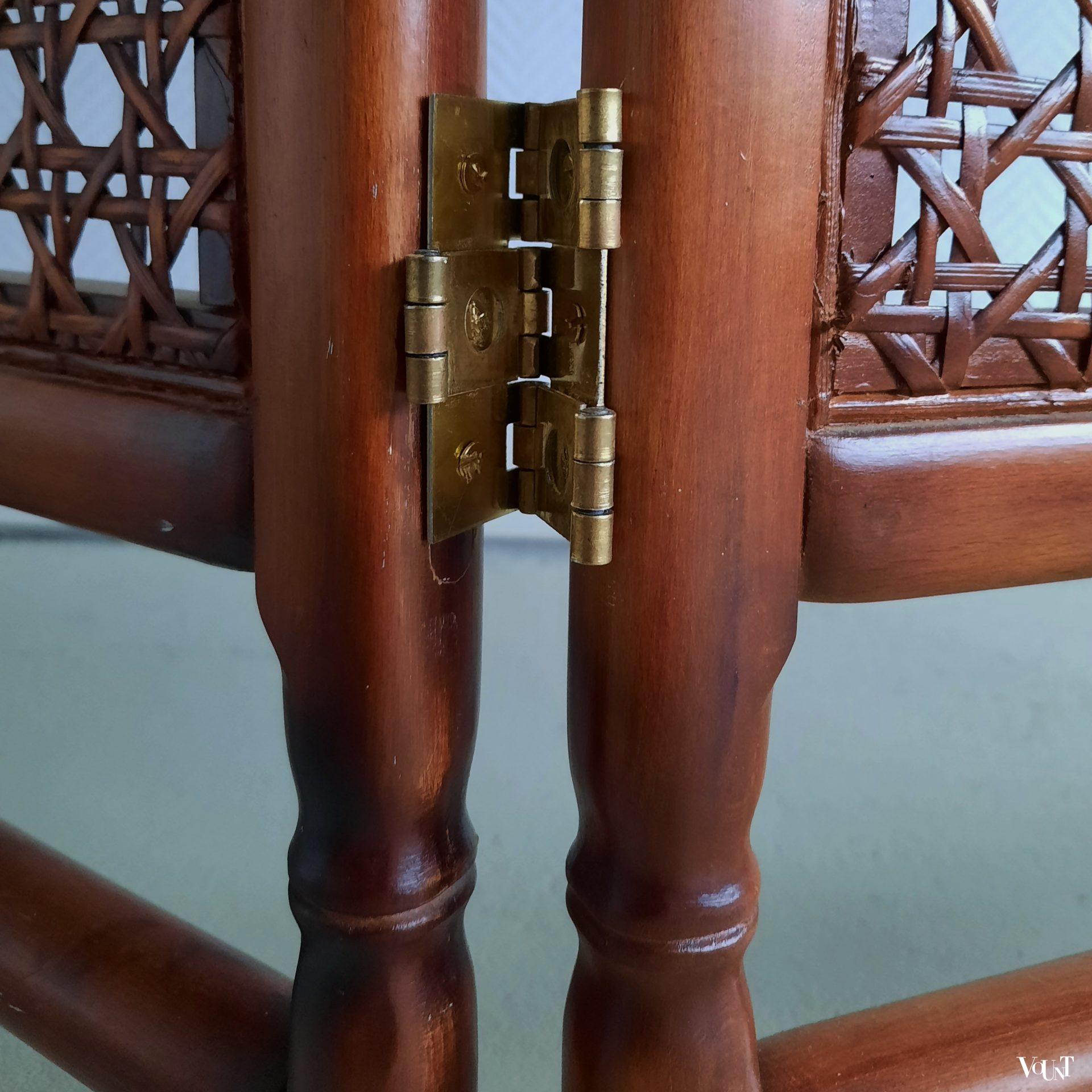 Faux bamboo houten kamerscherm, jaren '70/'80