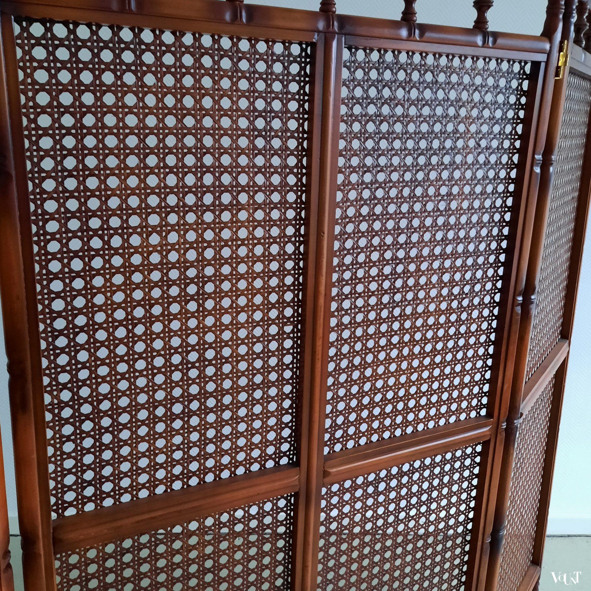 Faux bamboo houten kamerscherm, jaren '70/'80