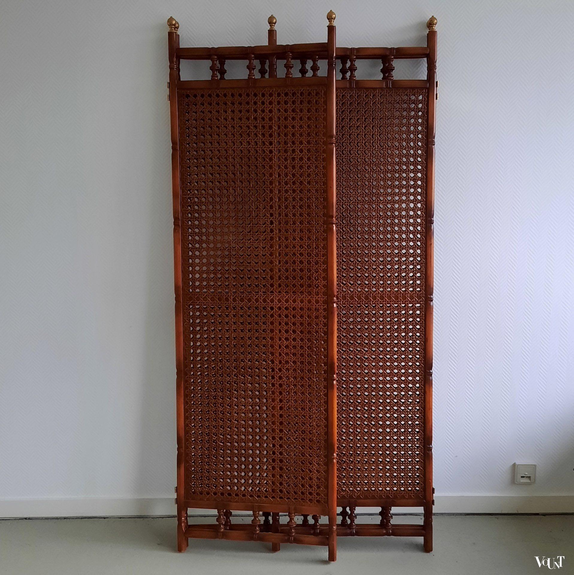 Faux bamboo houten kamerscherm, jaren '70/'80