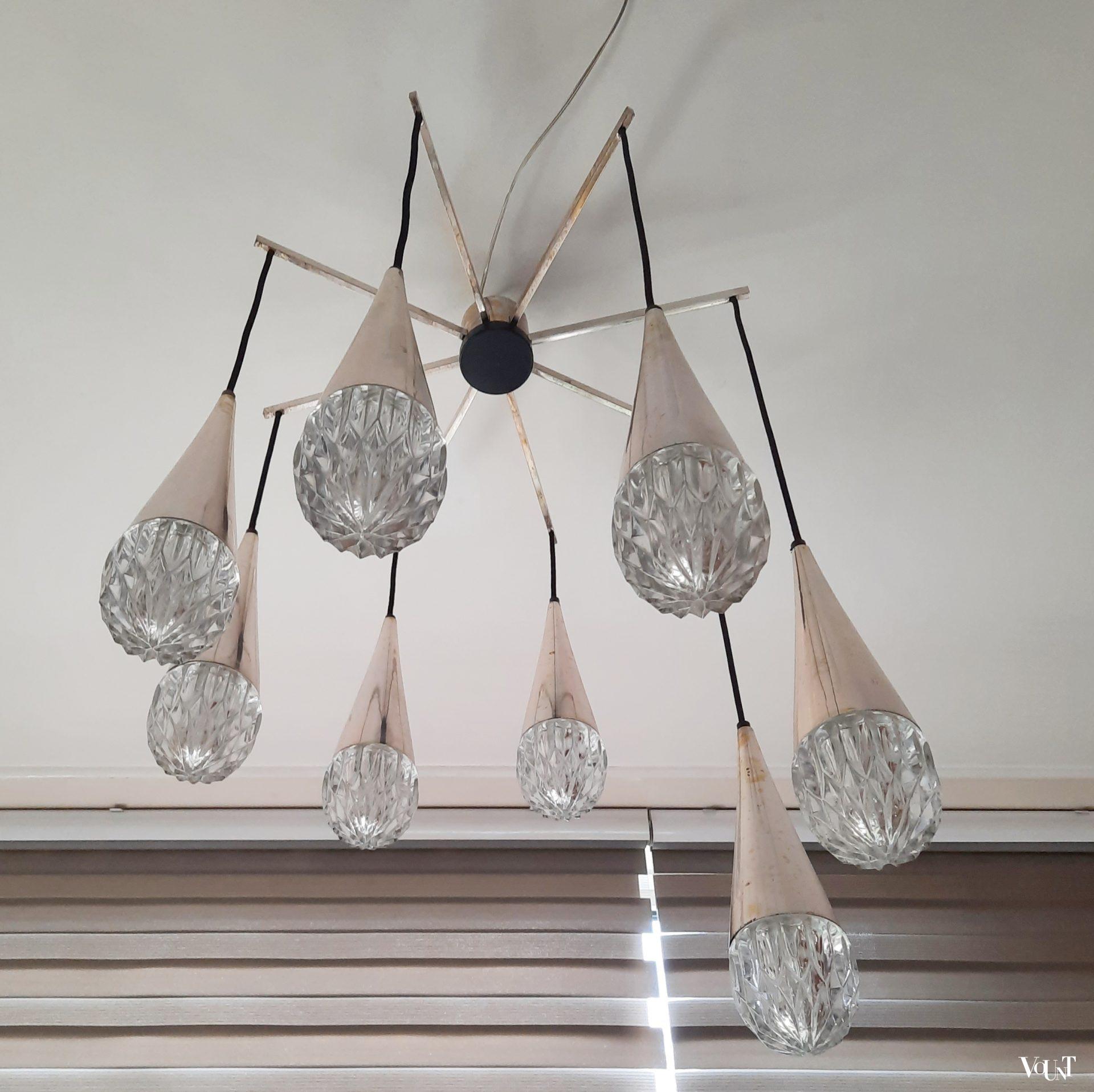 Cascadelamp Kaiser Leuchten, jaren '60