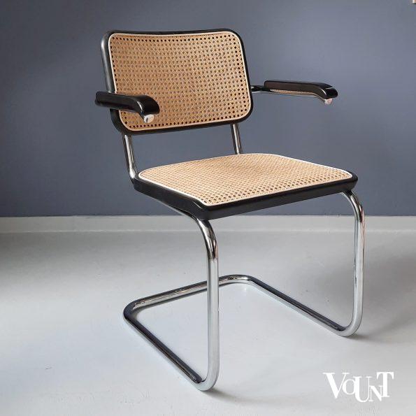 4 of 8 zwarte S64 stoelen, Marcel Breuer voor Thonet, jaren '90