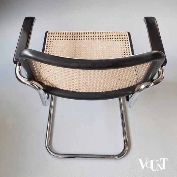 4 of 8 zwarte S64 stoelen, Marcel Breuer voor Thonet, jaren '90