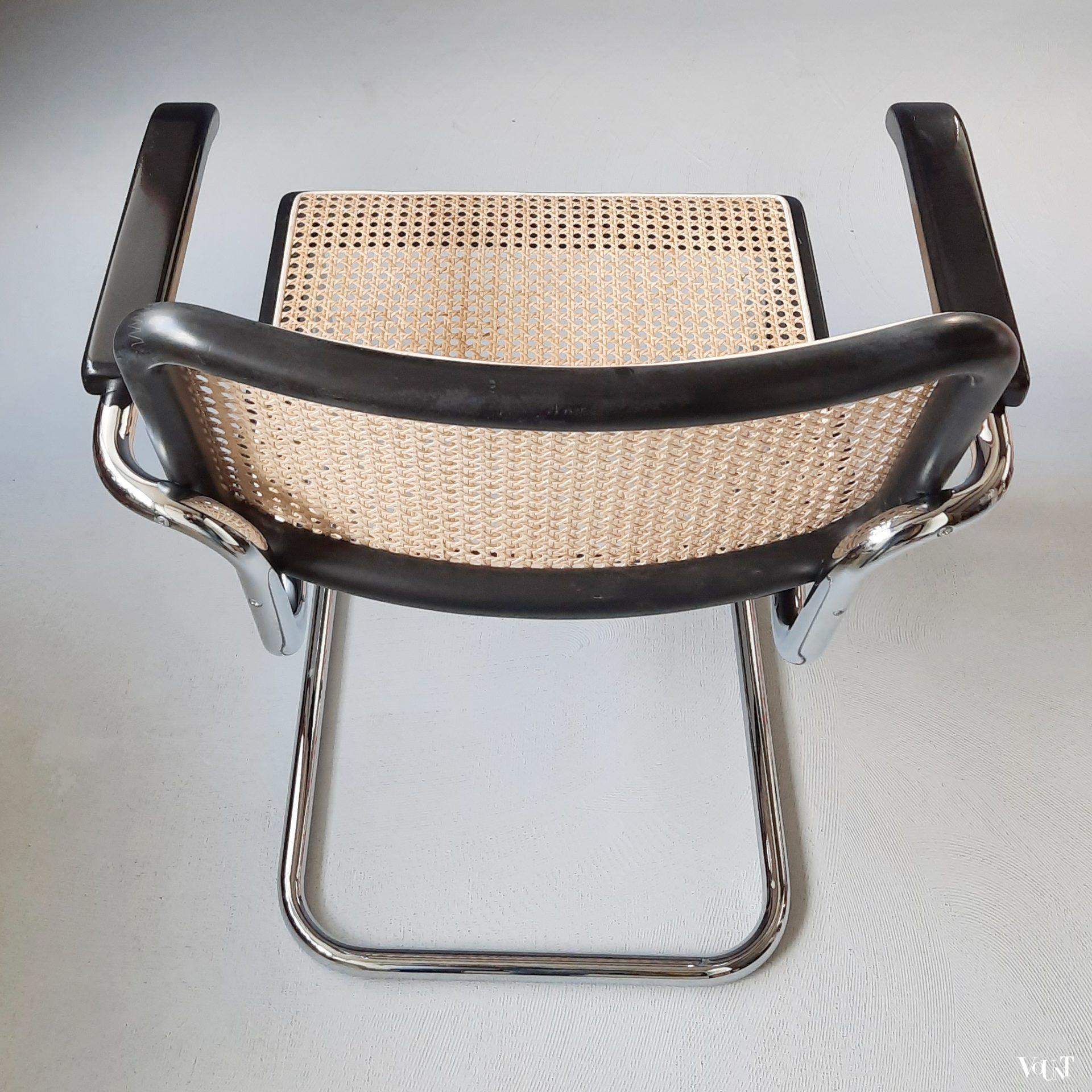 4 of 8 zwarte S64 stoelen, Marcel Breuer voor Thonet, jaren '90