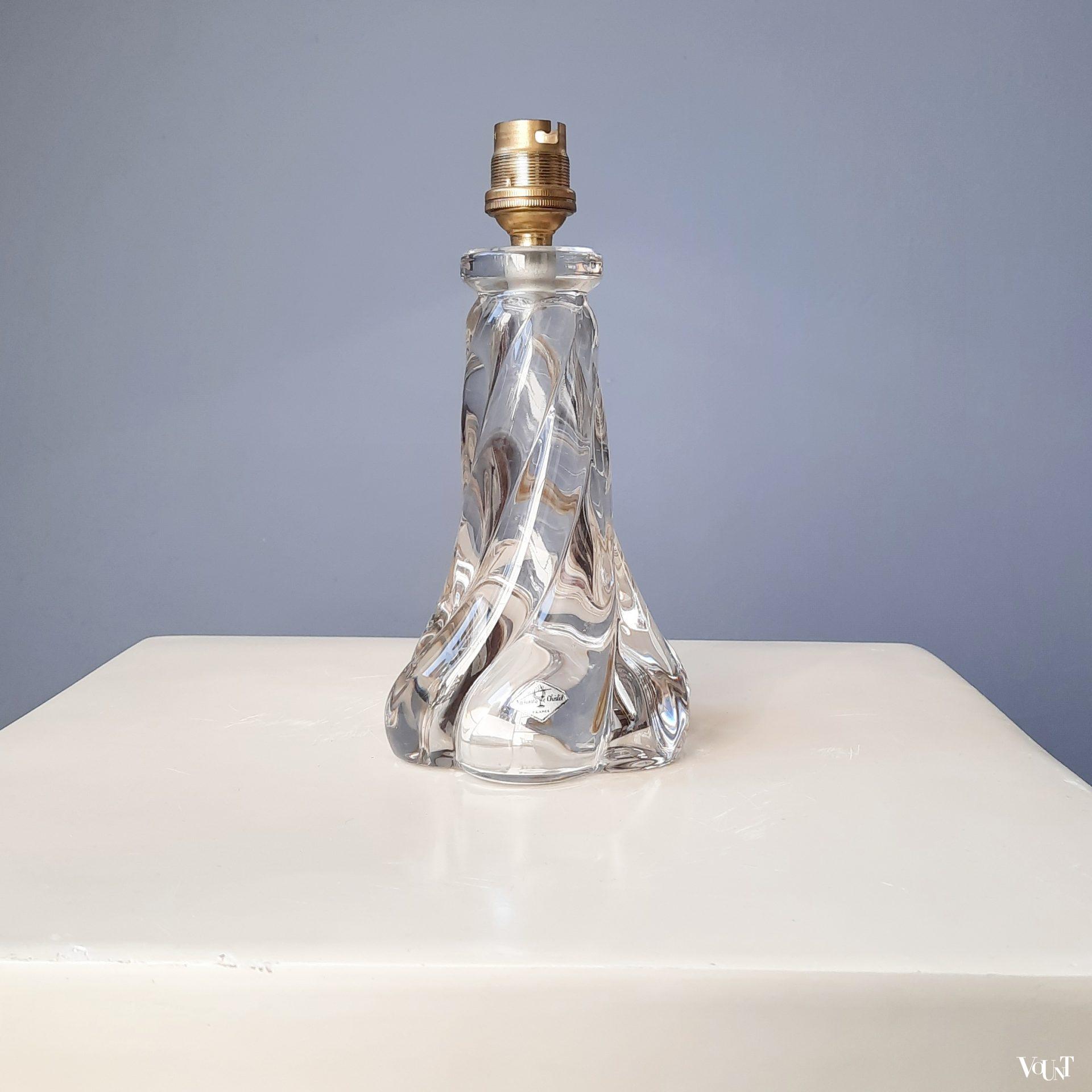 Kristallen lampenvoet Vannes-le-Châtel, Frankrijk, jaren '60