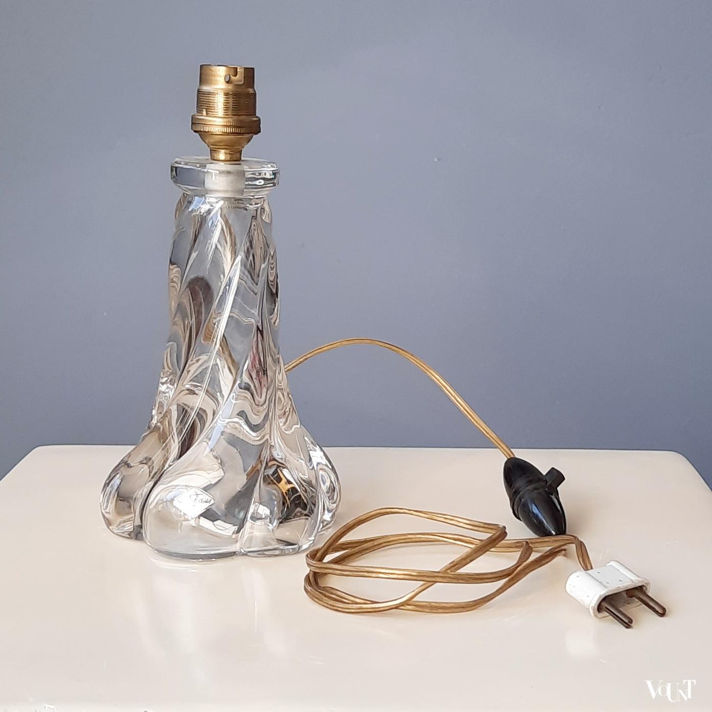 Kristallen lampenvoet Vannes-le-Châtel, Frankrijk, jaren '60