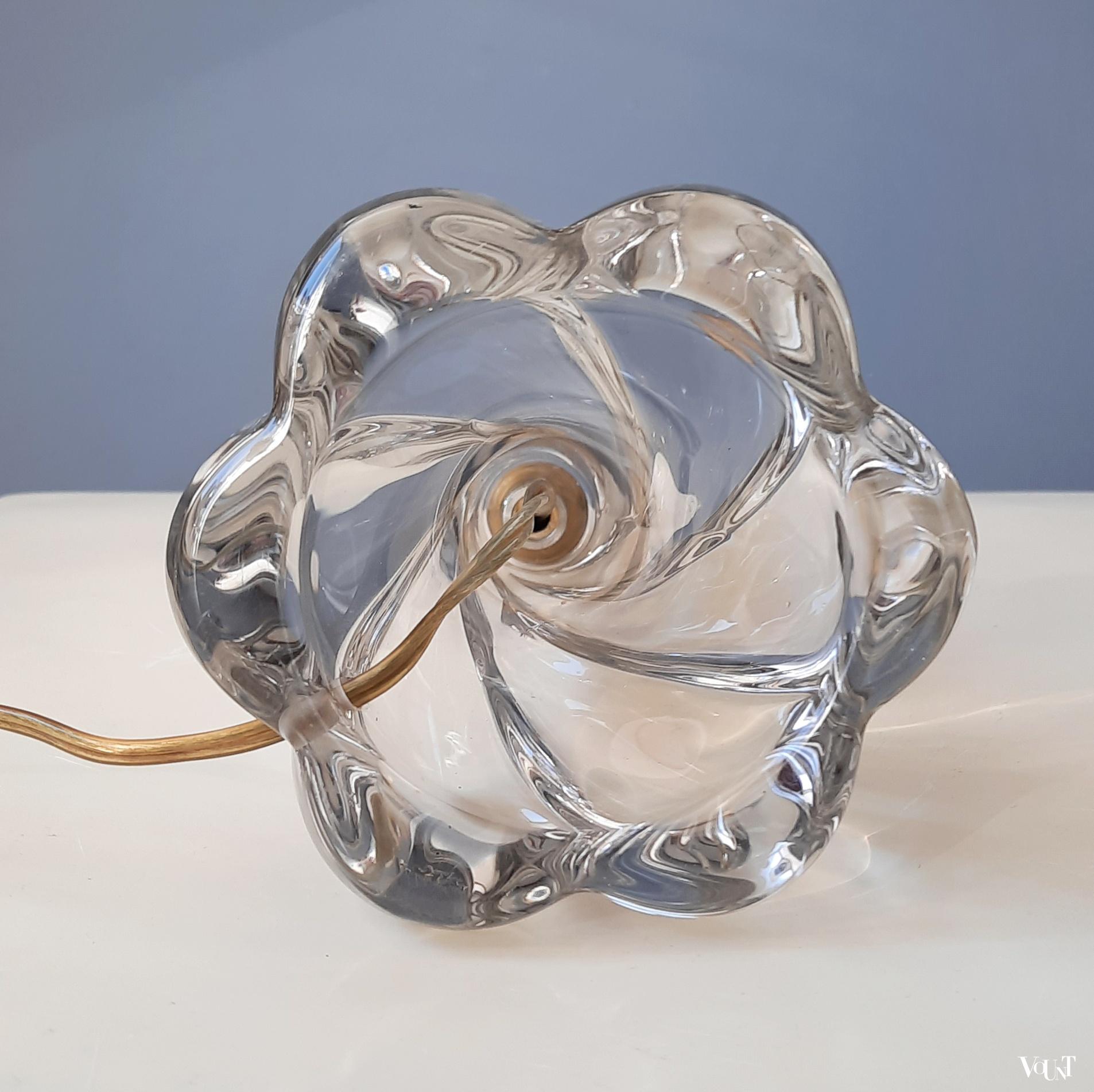 Kristallen lampenvoet Vannes-le-Châtel, Frankrijk, jaren '60